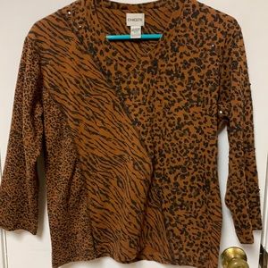 Chico’s leopard print shirt size 2